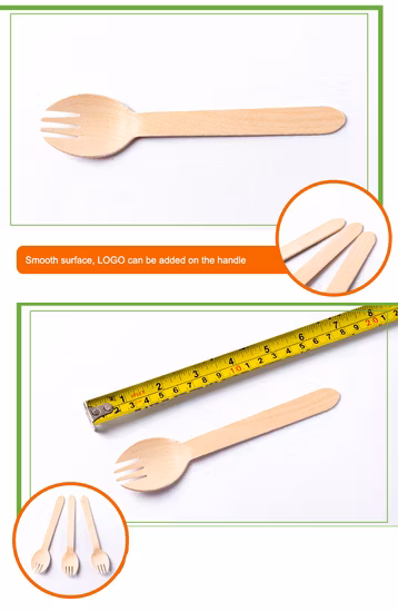 Spork de madera desechable biodegradable