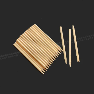 Palillo de madera personalizado Palillo de bambú artesanal Palillo puntiagudo Palillo de madera redondo con logotipo personalizado Pincho de bambú Lollipop Palitos de paleta Palillo de helado