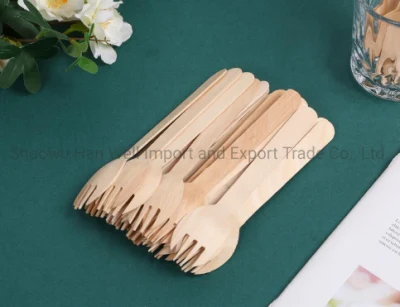 Tenedor de madera disponible artístico higiénico sano al por mayor del postre de madera mini