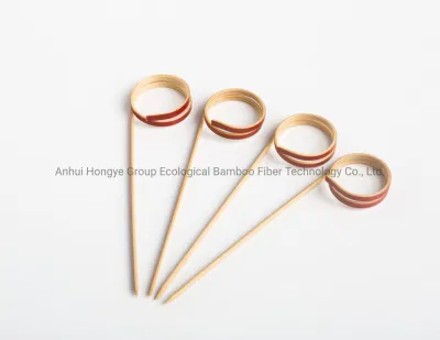 Personalización de palos de anillo de brocheta de nudo decorativo de bambú