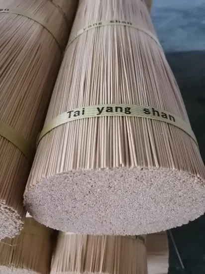 Fabricante de varillas de bambú redondas desechables al por mayor de 1,3 mm para hacer incienso