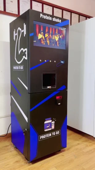 Máquina expendedora de batidos de proteínas 4 bebidas frías con pago con tarjeta en efectivo con monedas